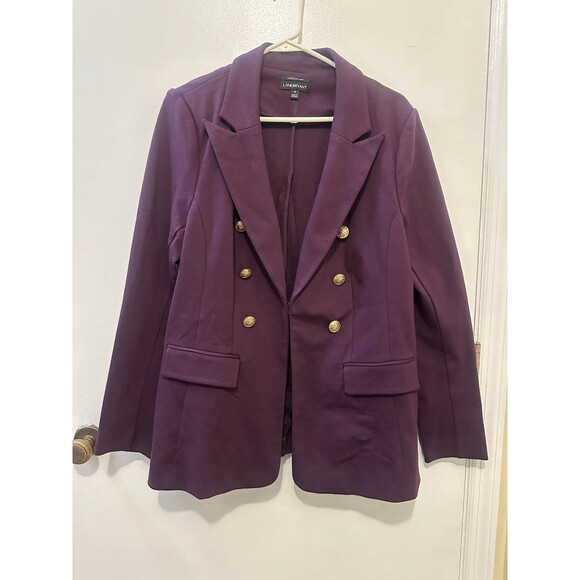 Lane Bryant Jackets & Blazers - Lane Bryant Purple Ponte Knit 2 Button Classic Long Sleeve Blazer Jacket Size 16